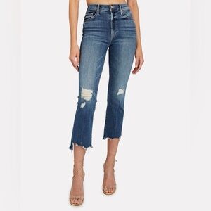 MOTHER the Insider Crop Step Chew distressed Womens Jeans size 29